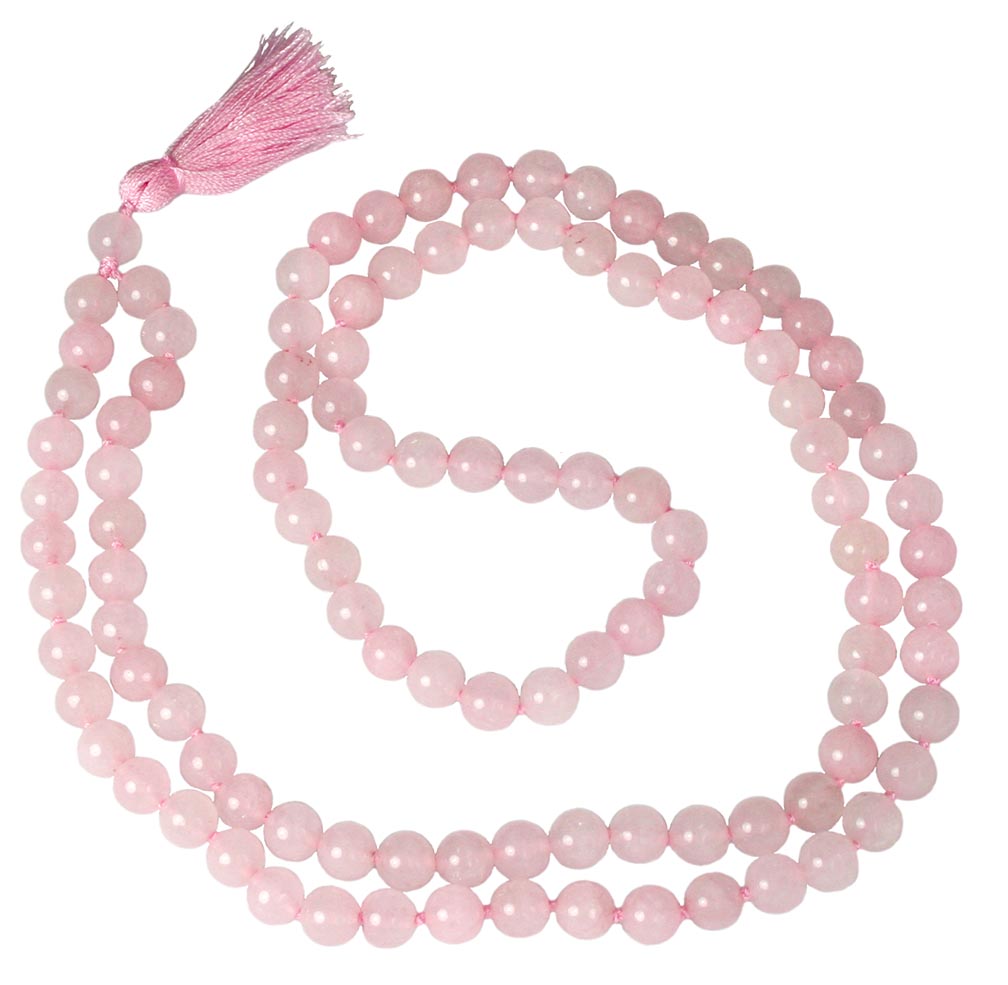 Rose Quartz Japa Beads 8mm Krishna Culture